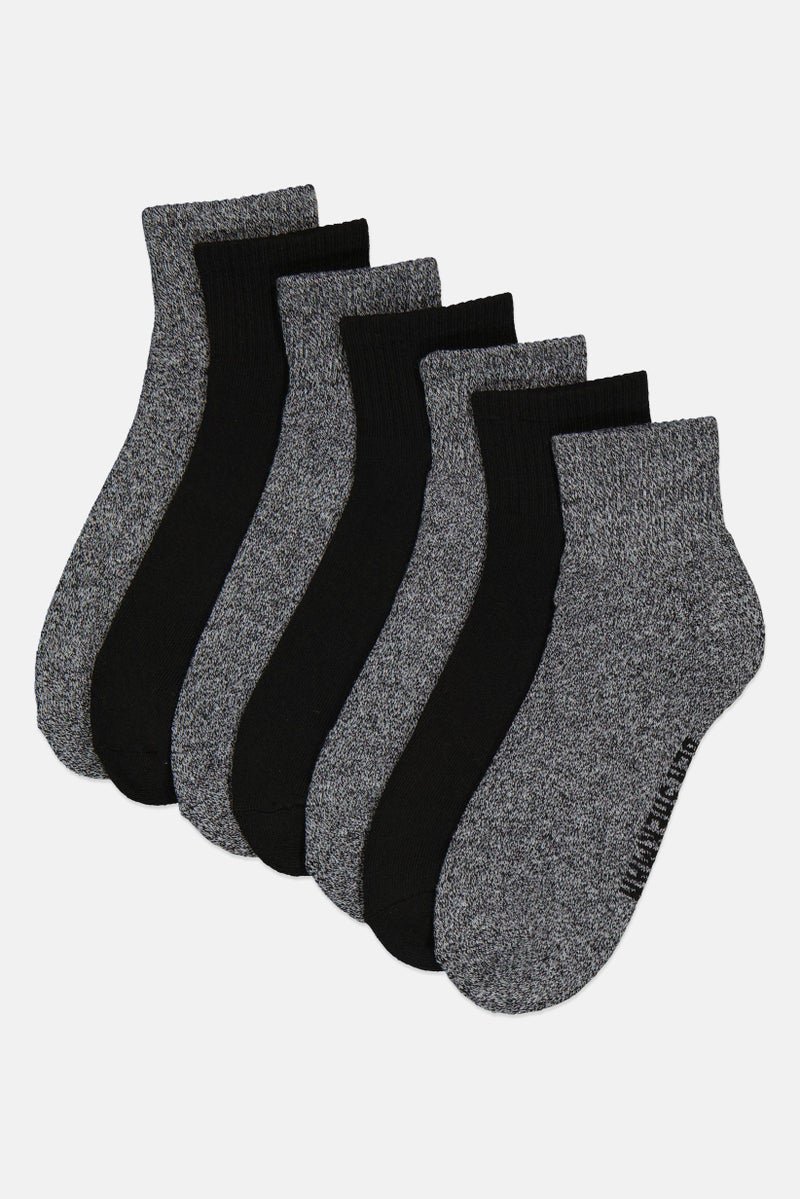 Ben Sherman Men 7 Pairs Brand Logo Quarter Cut Socks, Multicolor  - Image 1