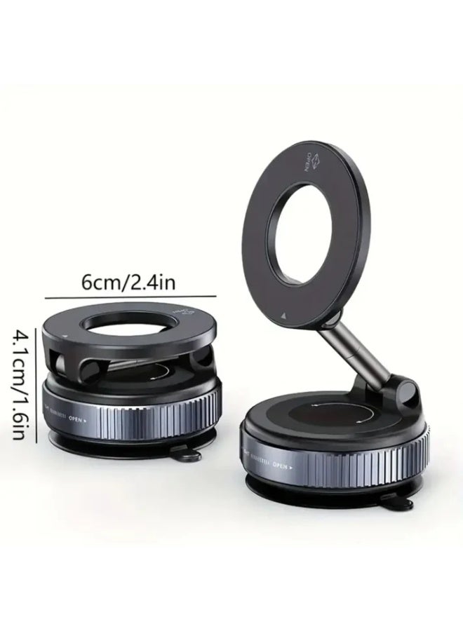 Magnetic Rotating Phone Holder in Black with Suction Cup Base - Image 2