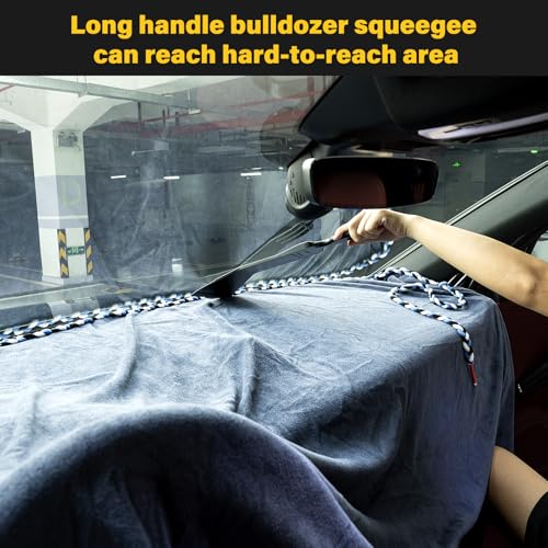 Gomake Window Tint Dash Cover Towel Absorbent Car Dashboard Protection Microfiber Towel Strand Soak Rope Car Windshield Back Window Tinting Tools with Bulldozer Squeegee Scrubber Paddle Squeegee - Image 5