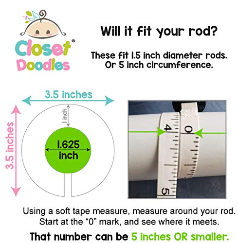 Closet Doodles Toddler Nursery Closet Clothing Size Dividers White Gender Neutral Set of 6 Fits 1.5" Rod - Image 2