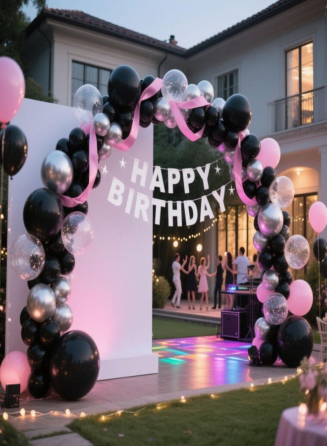 K.E.J. Black Balloon,145pcs Premium Black Latex Balloons Arch Kit Different Sizes 18 12 10 5 Inch,Balloon Garland Arch Kit for Graduation Anniversary Halloween Birthday Party Decoration - Image 5