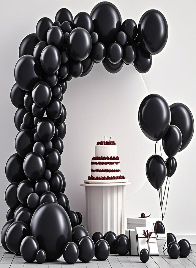 K.E.J. Black Balloon,145pcs Premium Black Latex Balloons Arch Kit Different Sizes 18 12 10 5 Inch,Balloon Garland Arch Kit for Graduation Anniversary Halloween Birthday Party Decoration - Image 1