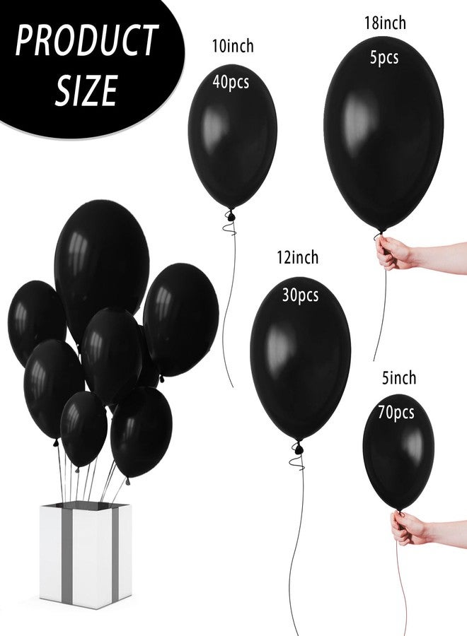 K.E.J. Black Balloon,145pcs Premium Black Latex Balloons Arch Kit Different Sizes 18 12 10 5 Inch,Balloon Garland Arch Kit for Graduation Anniversary Halloween Birthday Party Decoration - Image 2