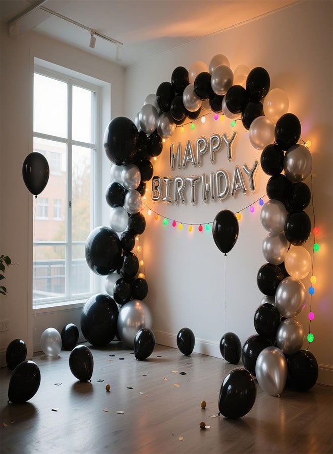 K.E.J. Black Balloon,145pcs Premium Black Latex Balloons Arch Kit Different Sizes 18 12 10 5 Inch,Balloon Garland Arch Kit for Graduation Anniversary Halloween Birthday Party Decoration - Image 4