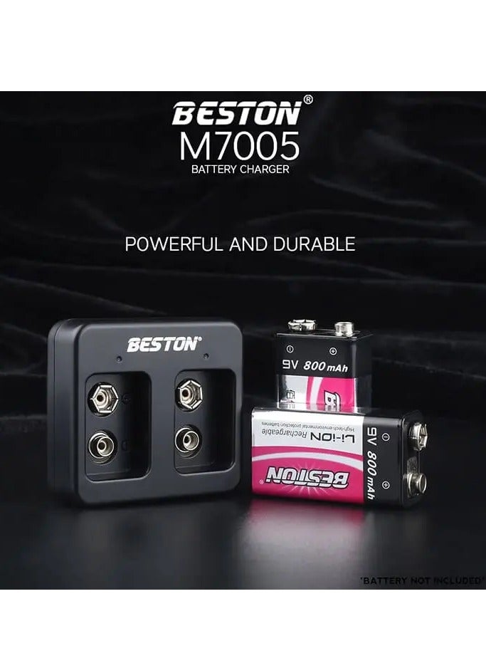 BESTON Beston M7005-C8006 Smart Battery Charger for 9V Batteries – Fast USB Charger with Dual Charging Slots - Image 4