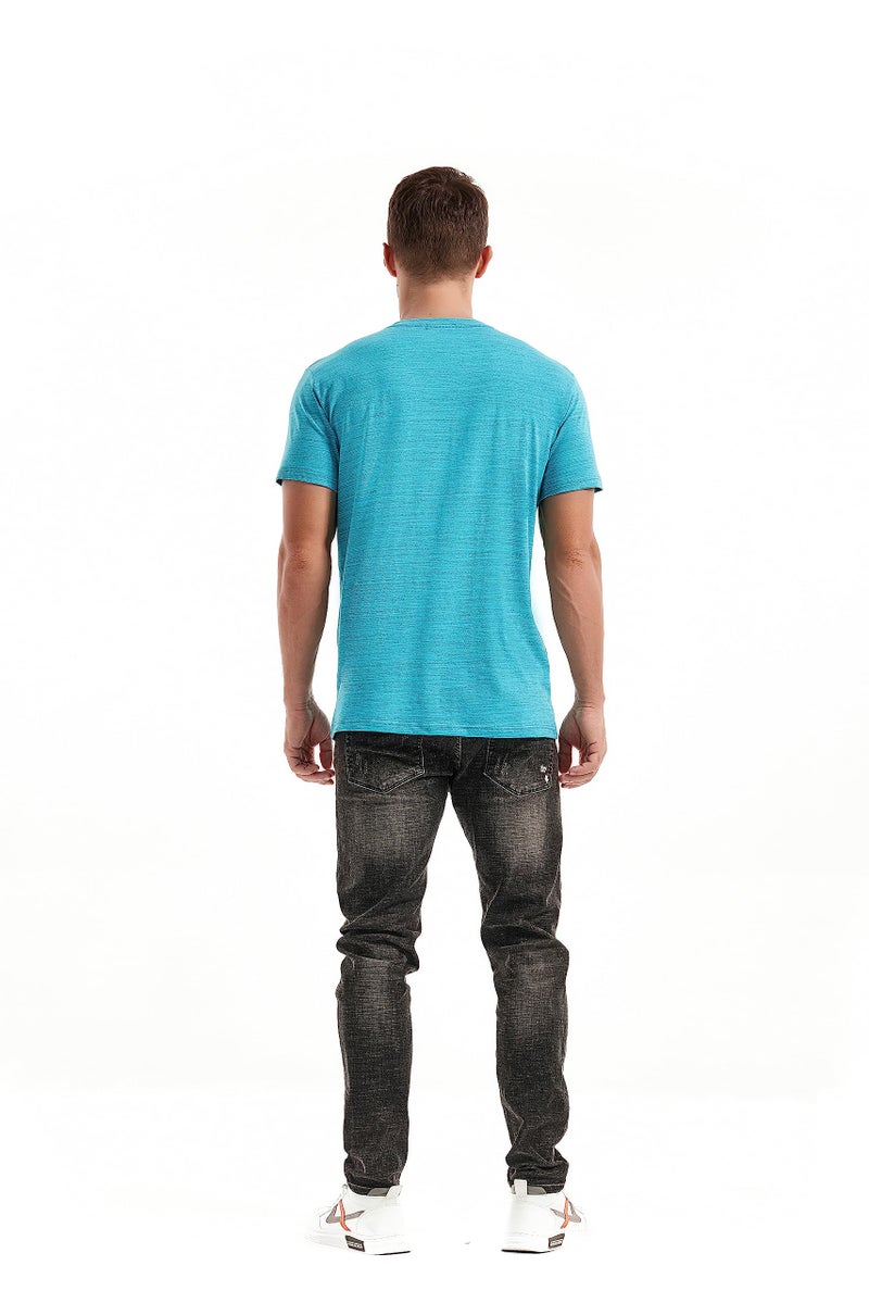 KLIEGOU Men's V Neck T Shirts - Casual Stylish Fitted Tees for Men 1 Light Blue-Gray XXL - Image 5