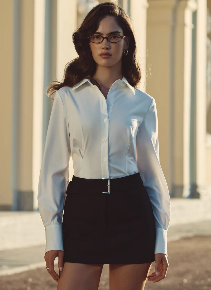 Lichi  Straight mini skirt with matching belt for Women | Best Price UAE