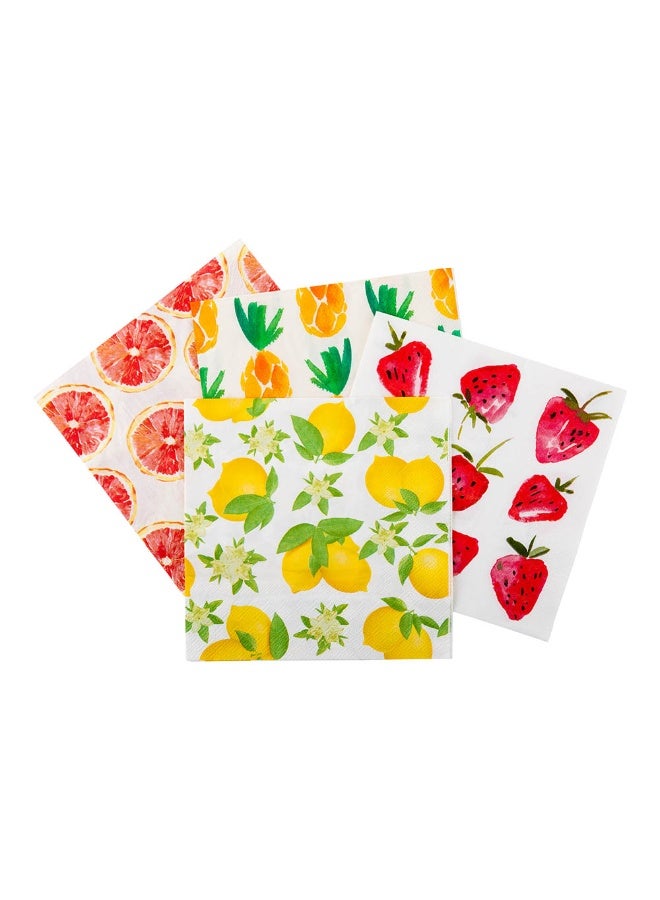 Restaurantware 13 Inch Paper Luncheon Napkins, 500 Lemon Design Printed Napkins - 3-Ply, Textured Edges, White Paper Decorated Napkins, Soft And Strong, For Parties Or Catering Events - Image 1