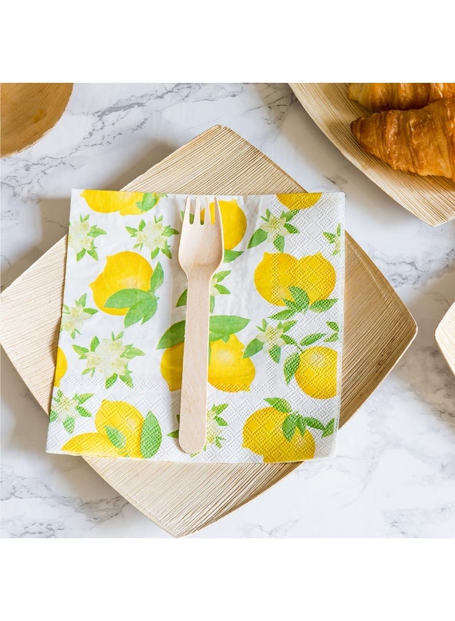 Restaurantware 13 Inch Paper Luncheon Napkins, 500 Lemon Design Printed Napkins - 3-Ply, Textured Edges, White Paper Decorated Napkins, Soft And Strong, For Parties Or Catering Events - Image 3