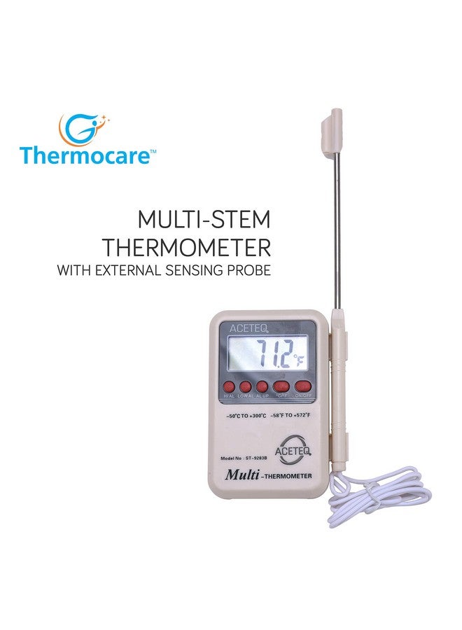 Thermocare Multi Stem Digital Thermometer with External Sensing Probe and Portable LCD Digital, Accurate Fast Response (White) - Image 5