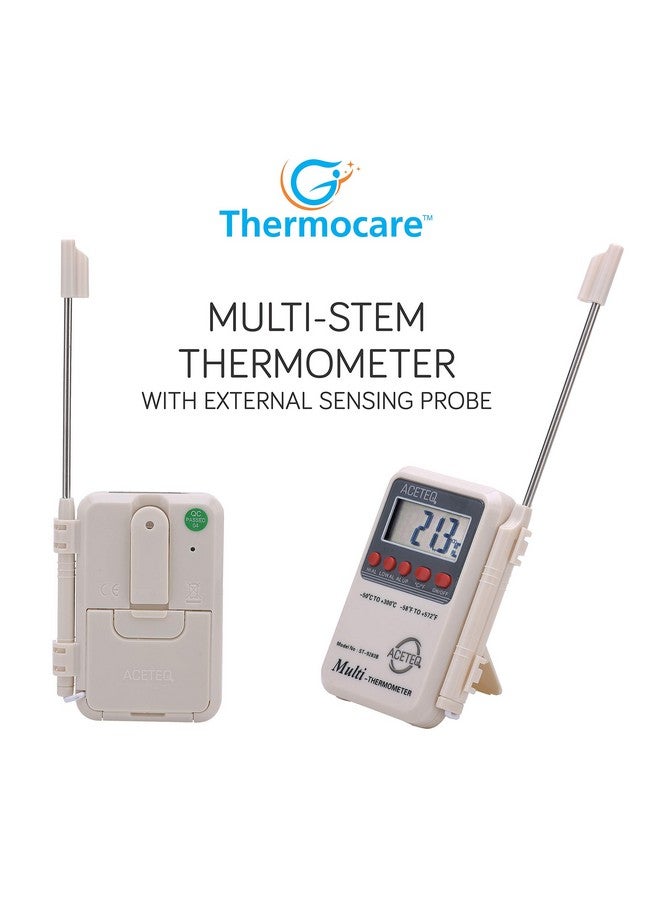 Thermocare Multi Stem Digital Thermometer with External Sensing Probe and Portable LCD Digital, Accurate Fast Response (White) - Image 3