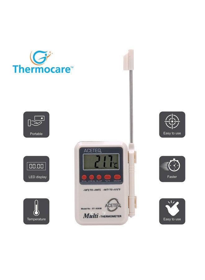 Thermocare Multi Stem Digital Thermometer with External Sensing Probe and Portable LCD Digital, Accurate Fast Response (White) - Image 4