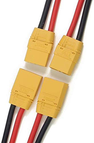 SoloGood Amass 4 Pairs XT90 Pigtails XT90 Wire XT 90 Plug Male and Female Connector 150mm 10AWG Silicon Wire for RC Lipo Battery FPV Racing Drone … - Image 3