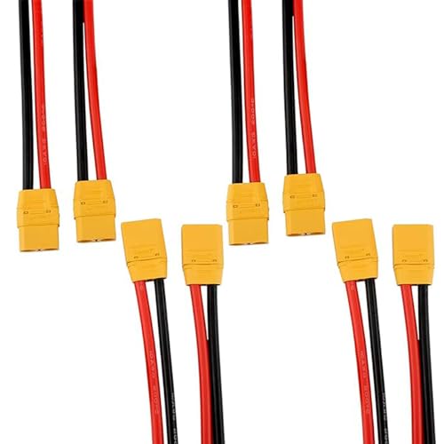 SoloGood Amass 4 Pairs XT90 Pigtails XT90 Wire XT 90 Plug Male and Female Connector 150mm 10AWG Silicon Wire for RC Lipo Battery FPV Racing Drone … - Image 2