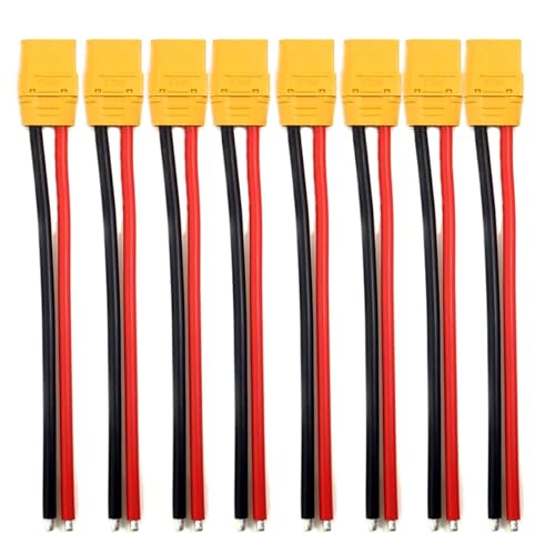 SoloGood Amass 4 Pairs XT90 Pigtails XT90 Wire XT 90 Plug Male and Female Connector 150mm 10AWG Silicon Wire for RC Lipo Battery FPV Racing Drone … - Image 1
