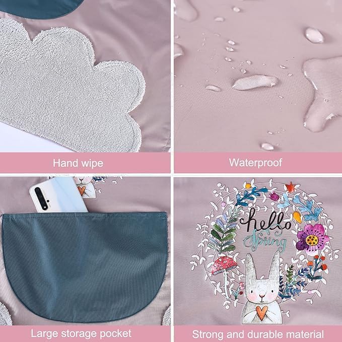 Mirvaan 1 Pcs Women Kitchen Apron with Hand Wipe Pockts Big PocketHandwiping Waterproof for Cooking Baking Center Pocket Hand Towel WomeN 1 Pcs - Image 4