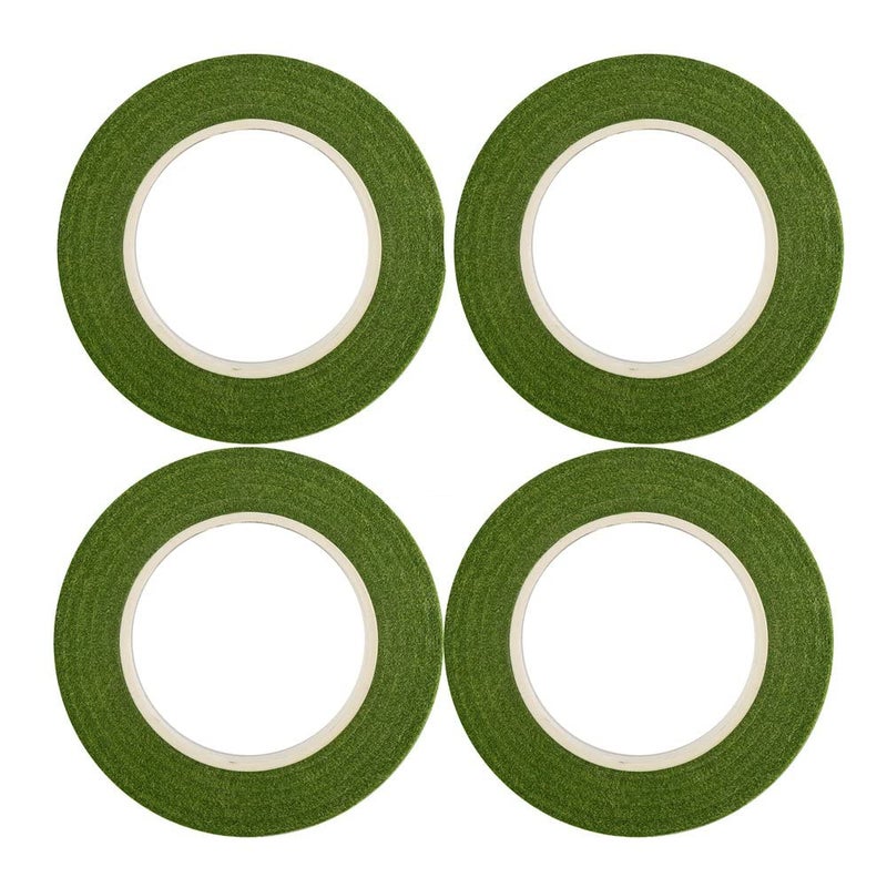 Decora 1/2" Wide 4 Rolls Green Floral Stem Wrap Tapes for Bouquets and Brooch - Image 1