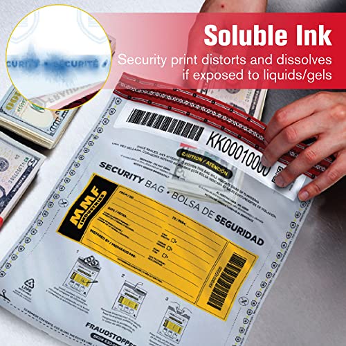 MMF Industries Cash Transmittal Bags | 12W x 16H | Pack of 100 | Unique Alphanumeric Numbering | Self-Sealing Adhesive | Four Tamper Indicators | Folded Bottom | Deposit Plastic Bags - Image 4