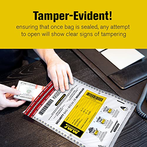 MMF Industries Cash Transmittal Bags | 12W x 16H | Pack of 100 | Unique Alphanumeric Numbering | Self-Sealing Adhesive | Four Tamper Indicators | Folded Bottom | Deposit Plastic Bags - Image 3