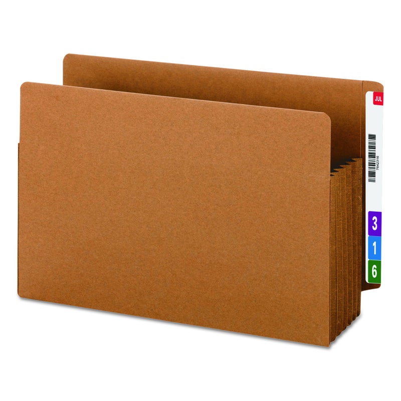 Smead End Tab TUFFÂ® File Pocket, Reinforced Straight-Cut Tab, 5-1/4" Expansion, TyvekÂ® Gusset, Extra Wide Legal Size, Redrope, 10 per Box (74790) - Image 2