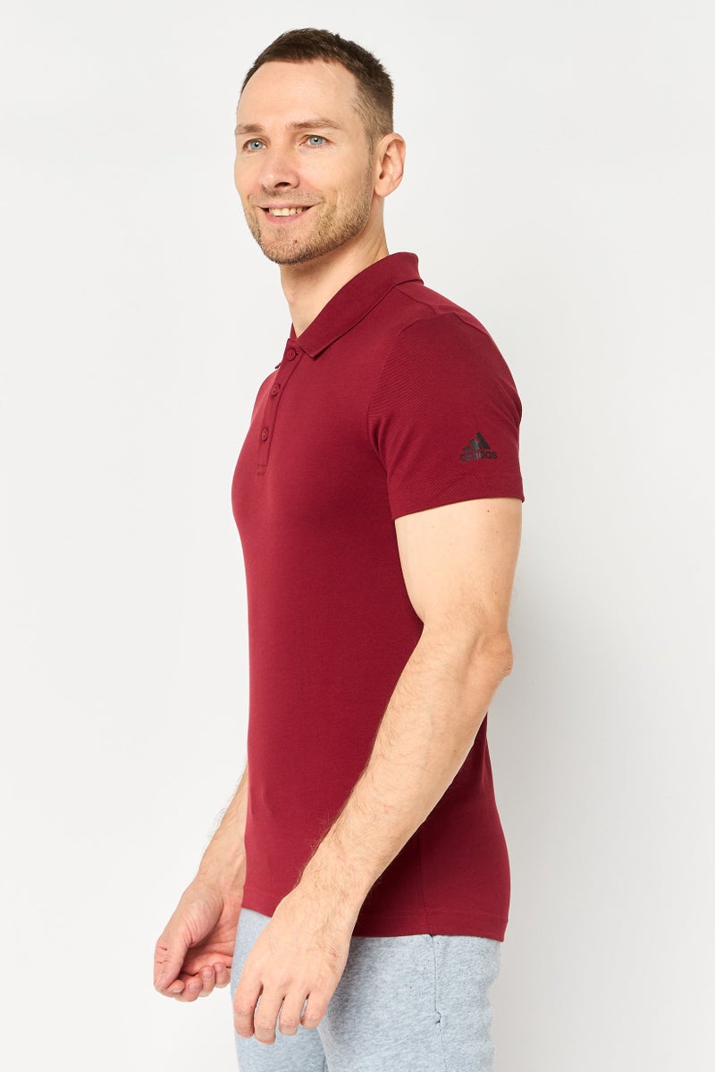 Adidas Men Sportswear Fit Short Sleeve Outdoor Polo Shirt, Maroon - Image 2