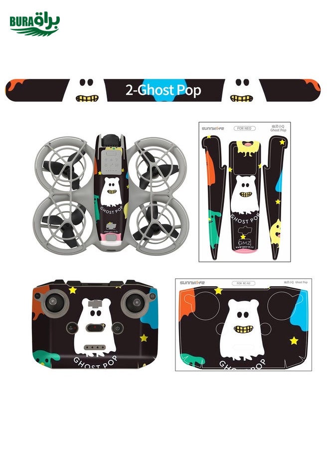For DJI Neo Drone Body Remote Control Protective Sticker(Ghost Pop)