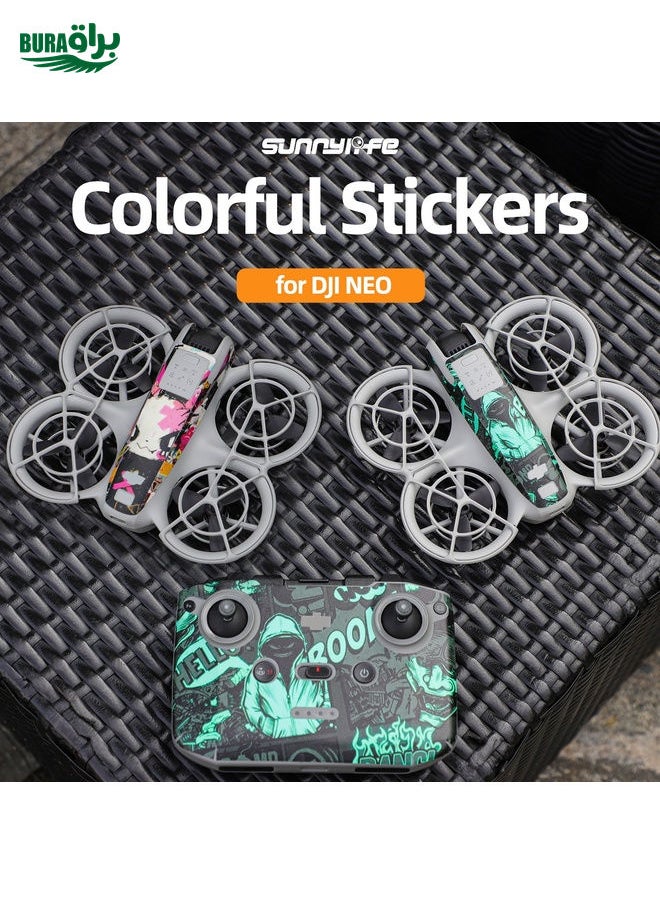 For DJI Neo Drone Body Remote Control Protective Sticker(Ghost Pop)