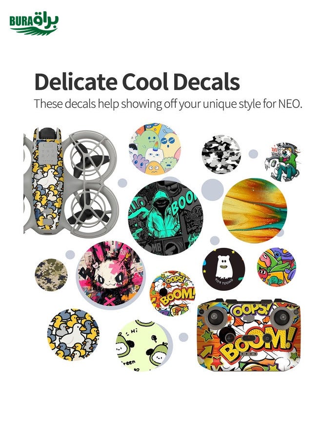 For DJI Neo Drone Body Remote Control Protective Sticker(Ghost Pop)