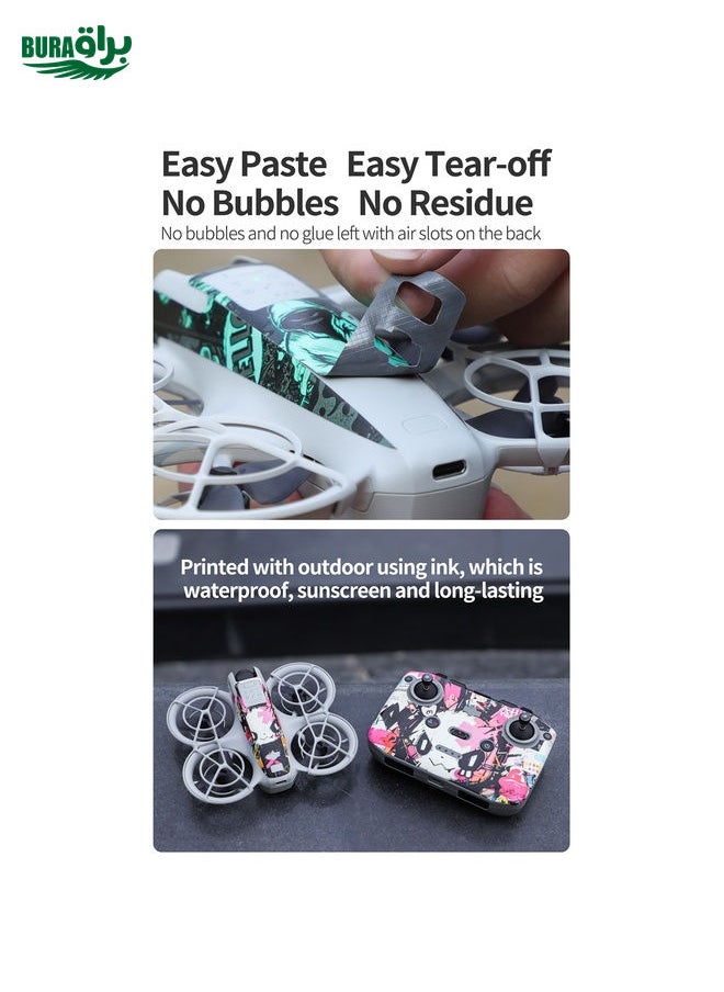 For DJI Neo Drone Body Remote Control Protective Sticker(Ghost Pop)