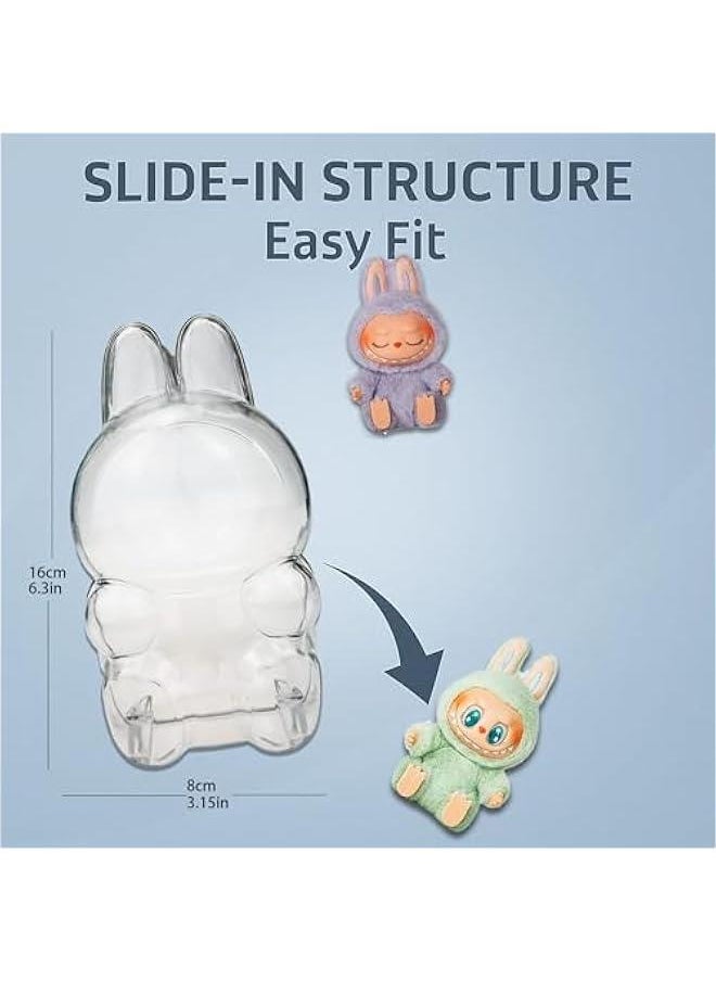 Arabest Clear Protective Case for LABUBU The Monsters Have a Seat, Display Box Hard Case Accessories Cover with Keychain - Sitting Case, (Sitting)  - Image 3