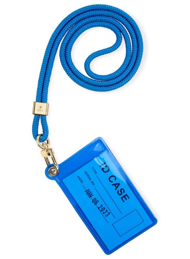 SENLLY Id Badge Holder With Neck Lanyard Strap, Minimalist Design Soft Card Holder - Image 1