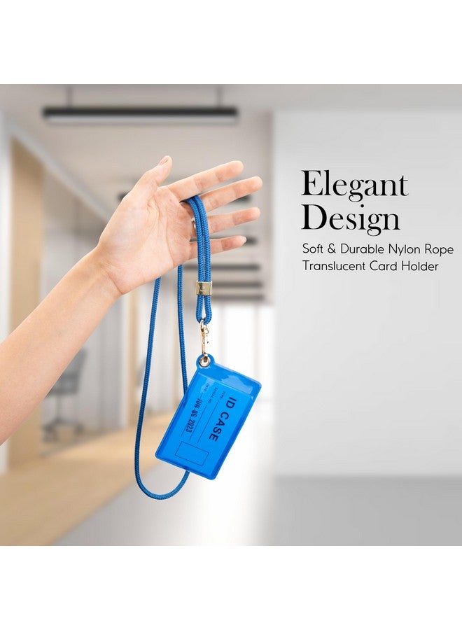 SENLLY Id Badge Holder With Neck Lanyard Strap, Minimalist Design Soft Card Holder - Image 3