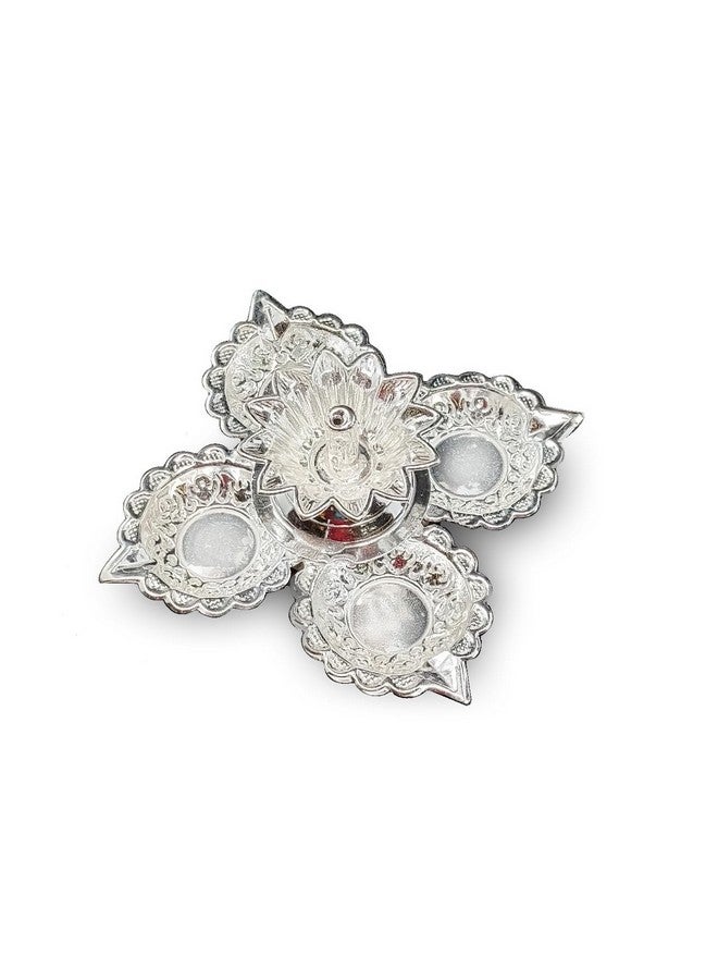 BENGALEN شمعة بنغالين الفضية مع صندوق هدايا من المخمل الأحمر عناصر بوجا بانشموخي زينة ديوالي هدايا بوجا مصباح زيت يدوي هدايا ديبافالي التقليدية - Image 2