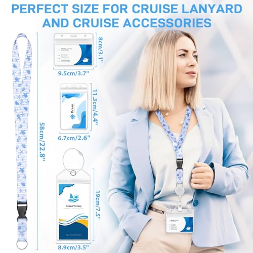 Tidponra Cruise Luggage Tag Holders with Cruise Lanyard for Ship Cards Adjustable Cruise Card Holder Lanyards Retractable Ship Badge Reel for etags Key Card Sea Pass - Image 4