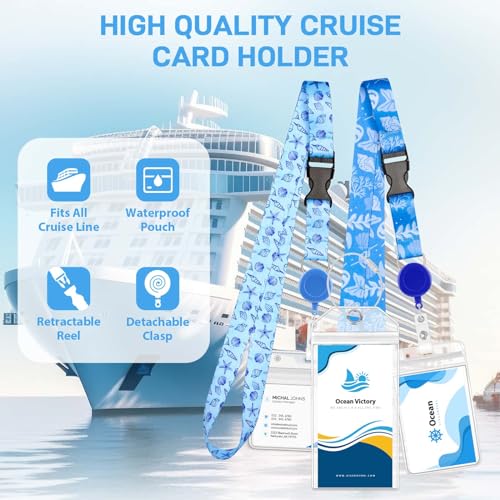 Tidponra Cruise Luggage Tag Holders with Cruise Lanyard for Ship Cards Adjustable Cruise Card Holder Lanyards Retractable Ship Badge Reel for etags Key Card Sea Pass - Image 5
