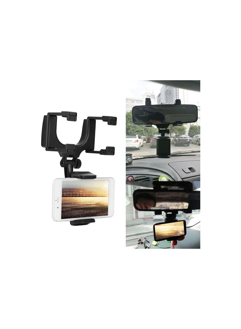 GGOOT Universal Car Rear View Mirror Mount Phone Holder Stand for iPhone Samsung HTC GPS Smartphone - Image 2