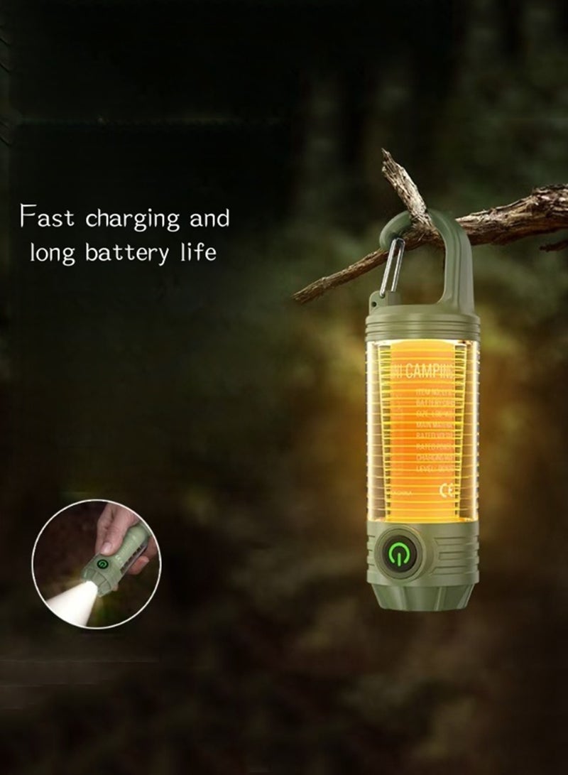 Rechargeable LED Mini Camping Flashlight,Portable Outdoor Light with Hook,White Warm Light and Red Light,6 Modes,with Signal Flash - Image 5