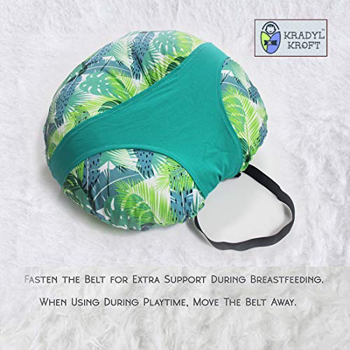 Kradyl Kroft 5in1 Baby Feeding Pillow with 100% Cotton Removable Cover | Breastfeeding Pillow | Nursing Pillow with Belt and Hoop (Fauna) - Image 2