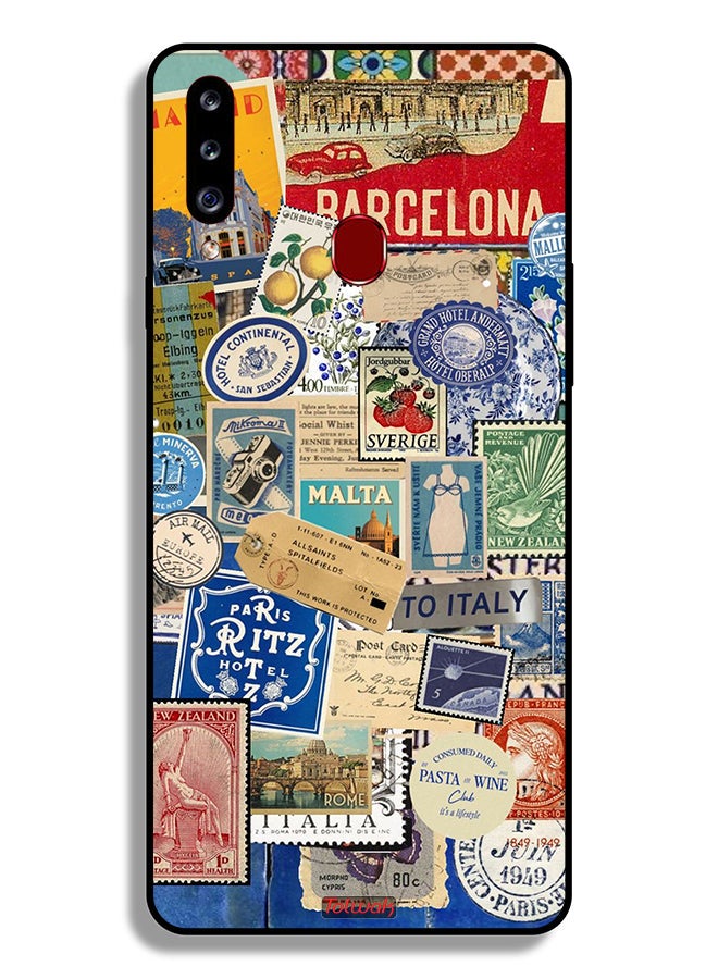 Tolwak Samsung Galaxy A20s Protective Case Cover Stickers Of Different Cities  - Image 1