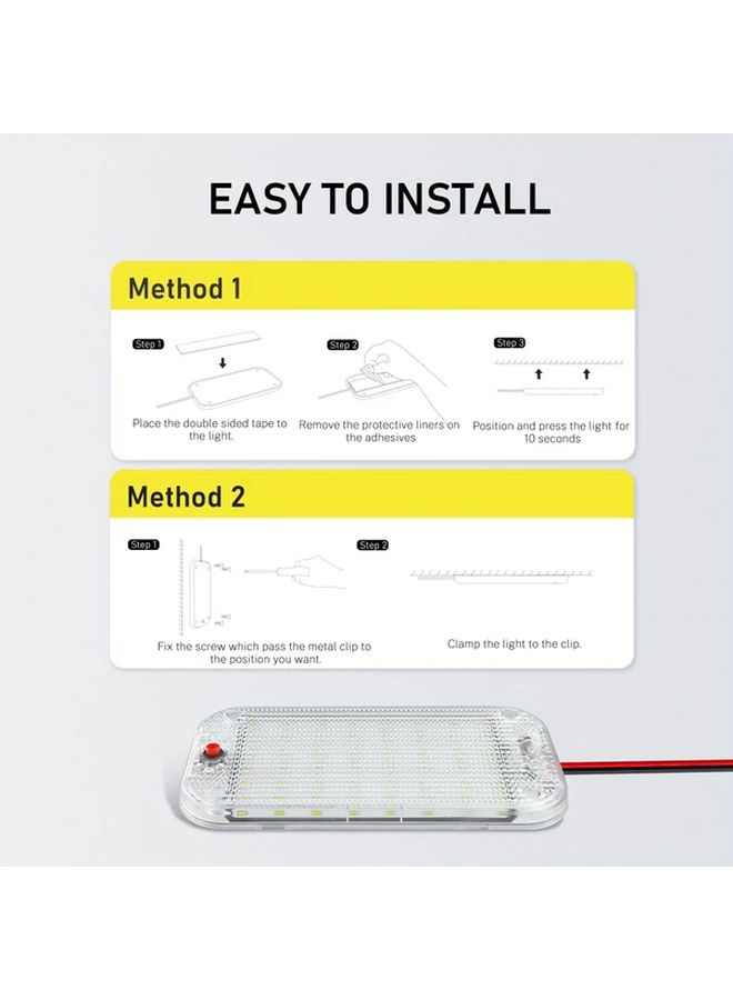 A Pack 48 LED 800 Lumens Dome Light With Switch For Car Truck RV Boat - Image 5