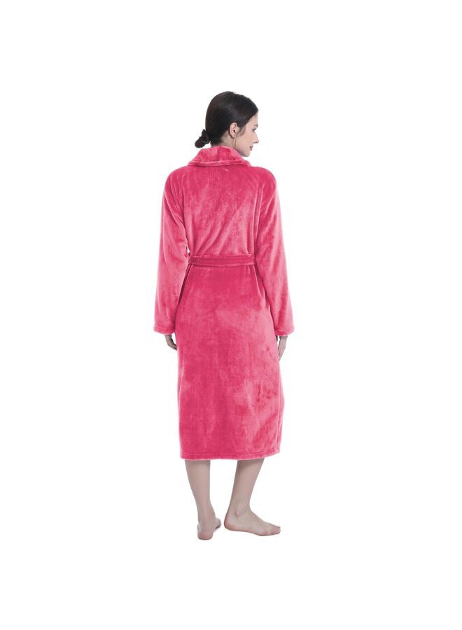 Eonkasp Plush Soft Robes for Women, Premium Fleece Womens Robe Cozy Warm Bathrobe, Rose Red, XXL-3XL - Image 2