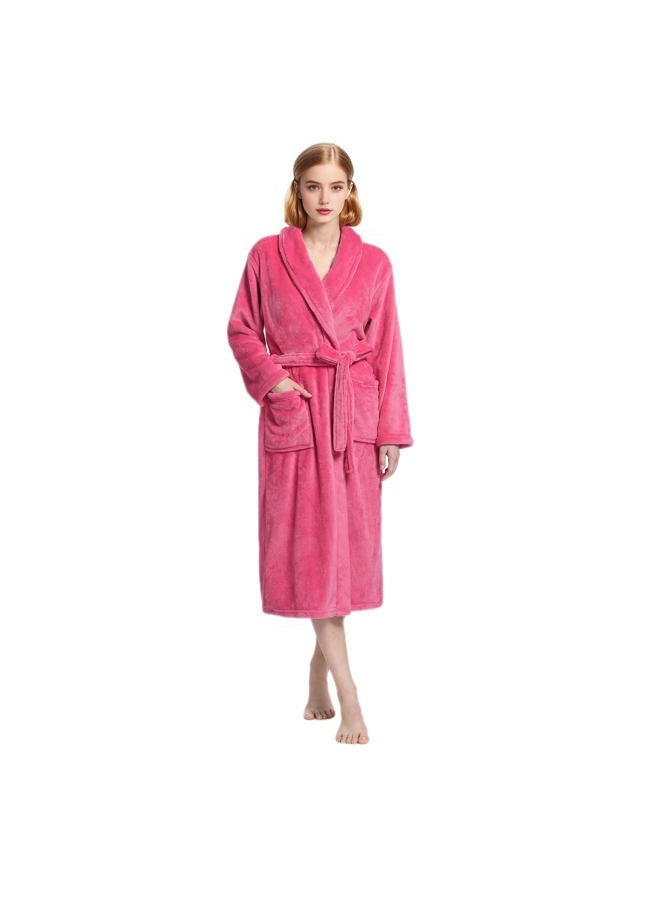 Eonkasp Plush Soft Robes for Women, Premium Fleece Womens Robe Cozy Warm Bathrobe, Rose Red, XXL-3XL - Image 1
