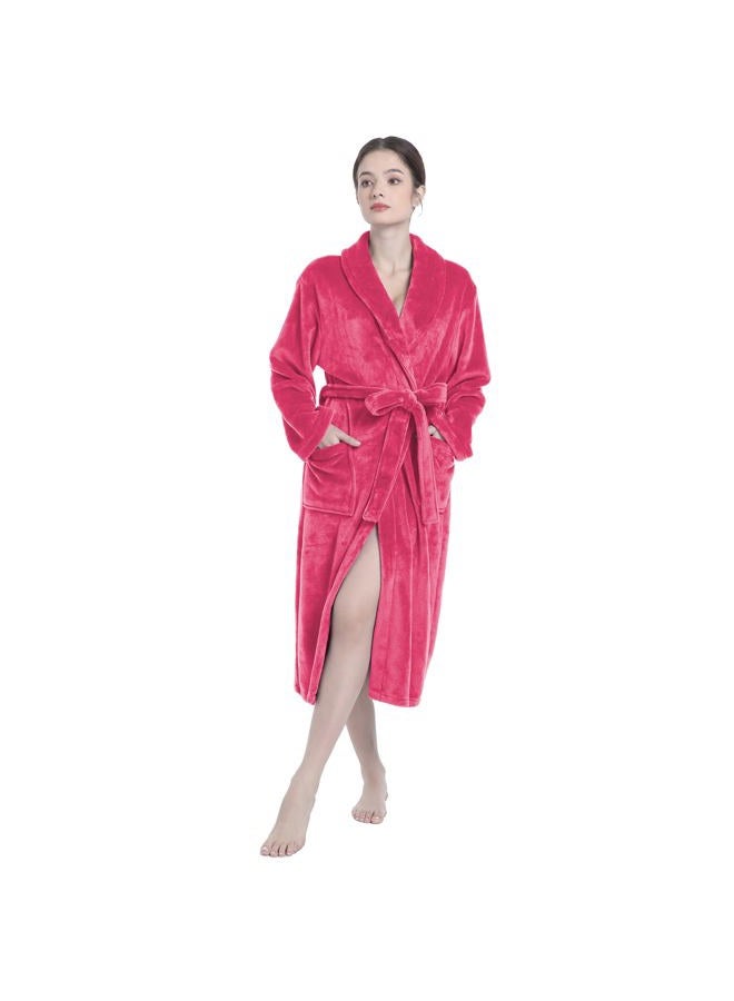 Eonkasp Plush Soft Robes for Women, Premium Fleece Womens Robe Cozy Warm Bathrobe, Rose Red, XXL-3XL - Image 5