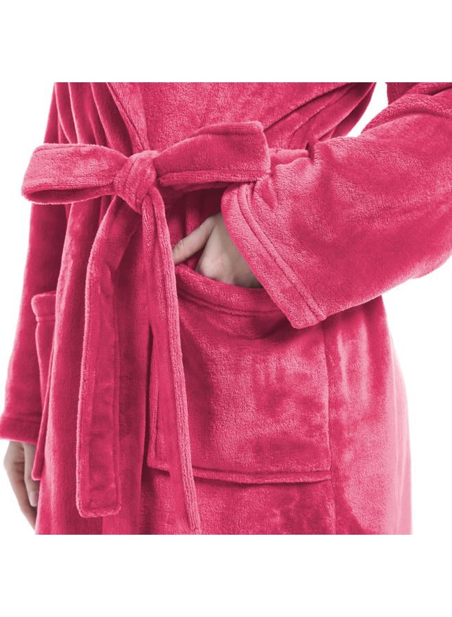 Eonkasp Plush Soft Robes for Women, Premium Fleece Womens Robe Cozy Warm Bathrobe, Rose Red, XXL-3XL - Image 4