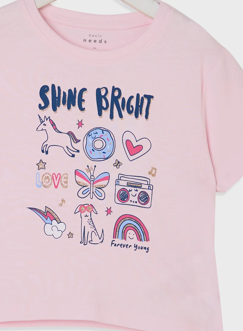 NAME IT Kids Graphic Crew Neck T-Shirt