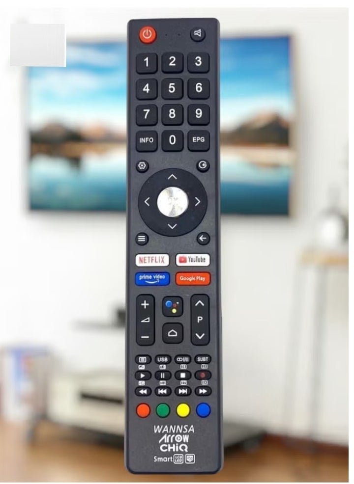 CHiQ TV Remote Control for L32H7N, L32H7S, U43H7AN LCD LED Android TV – Universal Replacement, No Programming Needed, Easy-to-Use, Full Control for TV Functions - Image 1