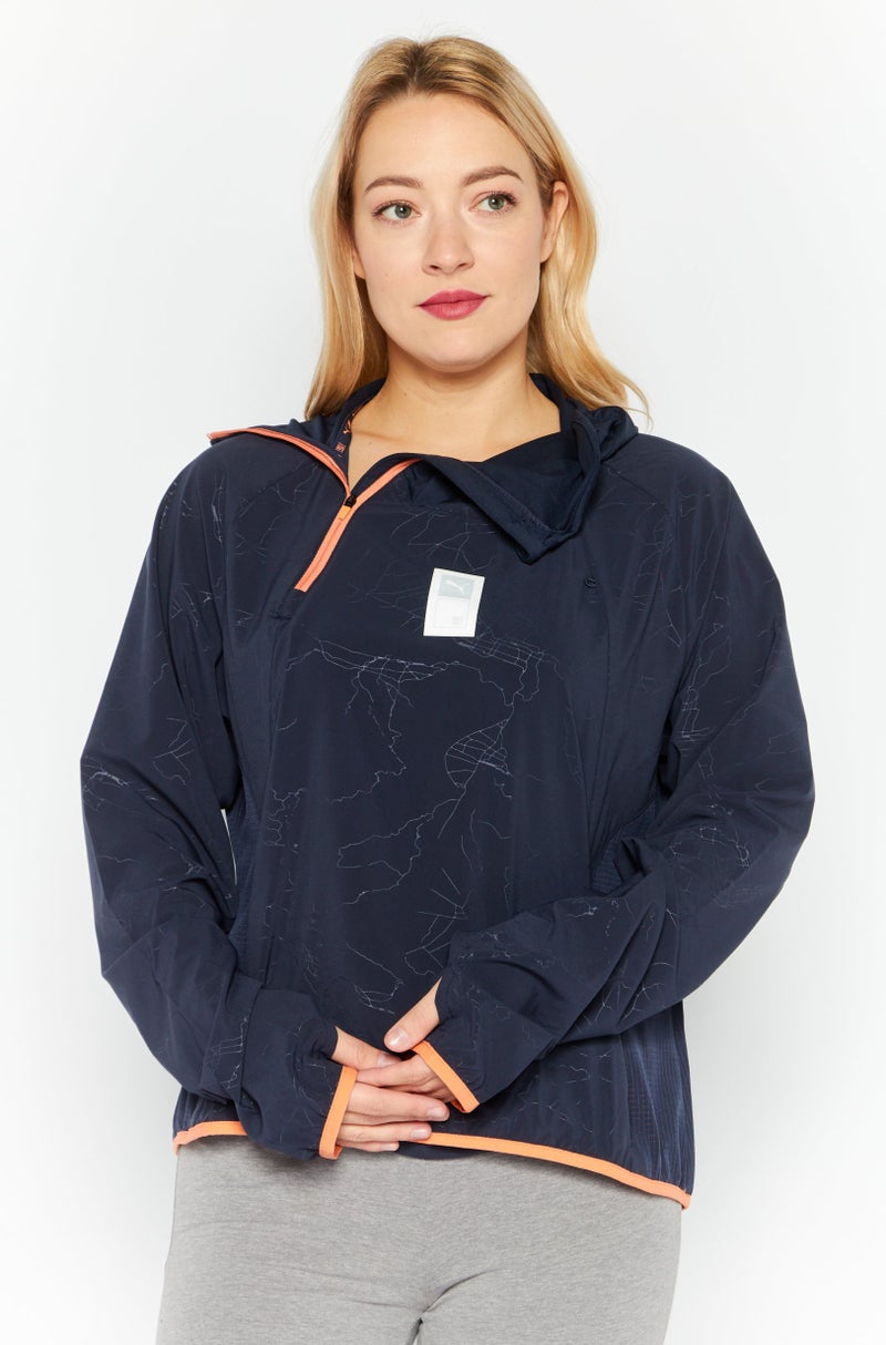 PUMA جاكيت تدريب رياضي للنساء، أزرق Navy - Image 1