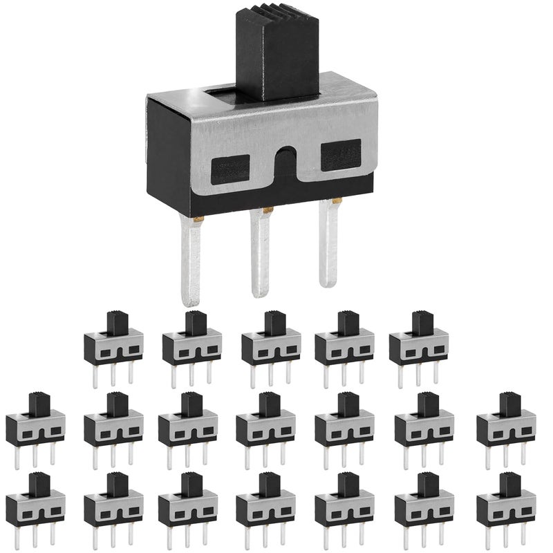 DIYhz 20Pcs Vertical Slide Switches Micro High Knob 3 Pin 2 Position 1P2T SPDT Panel Mount AC 125V 2A - Image 1