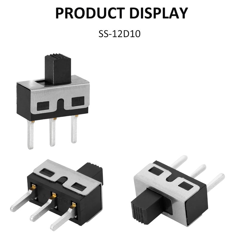 DIYhz 20Pcs Vertical Slide Switches Micro High Knob 3 Pin 2 Position 1P2T SPDT Panel Mount AC 125V 2A - Image 2