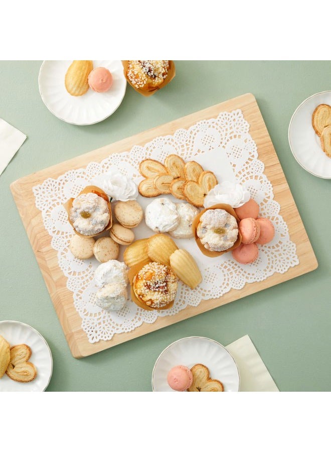 Juvale Paper Doilies - Square Lace Placemats, 100-Pack, White - 40 x 30 cm Each - Image 2